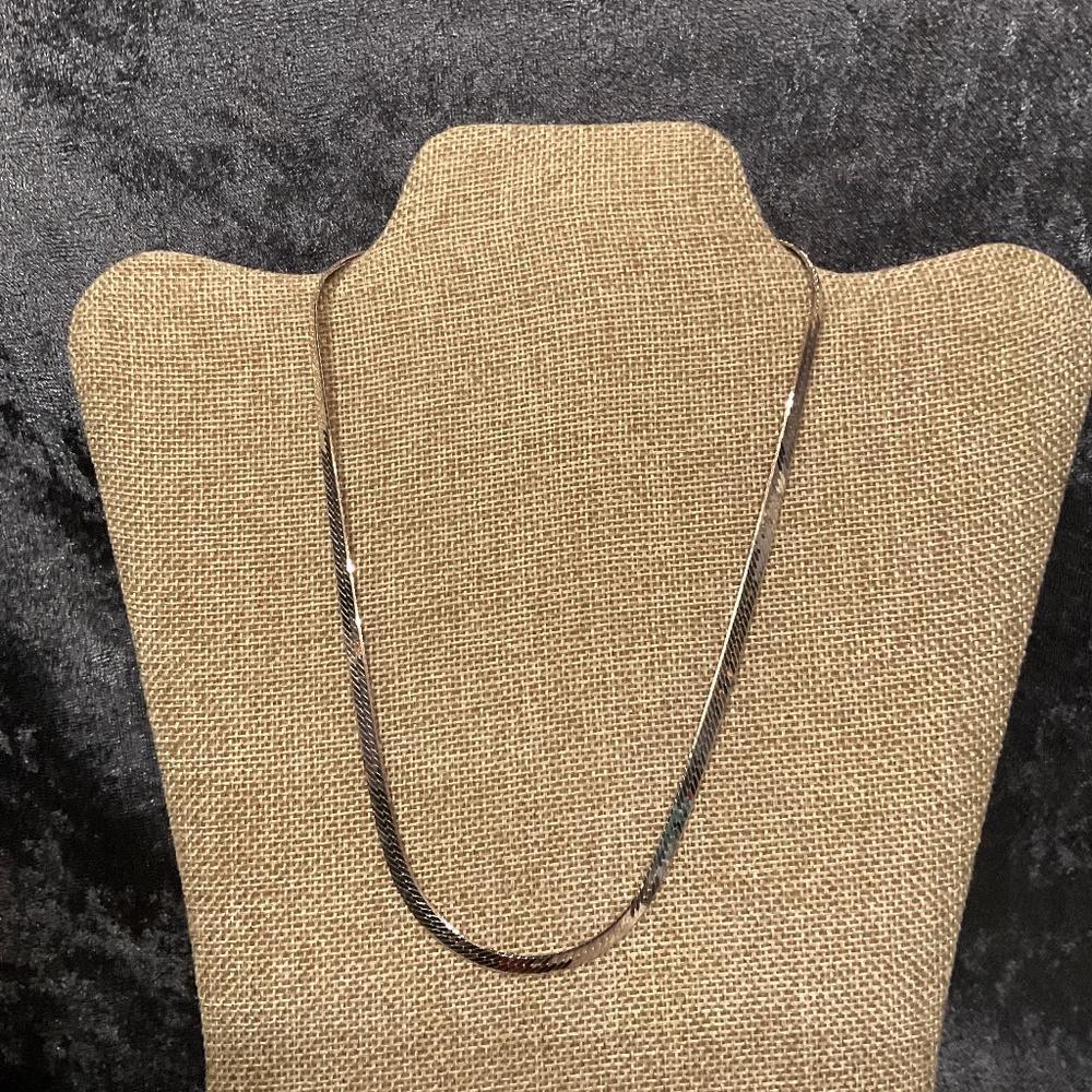 Vintage 925 Sterling Silver Herringbone Necklace
